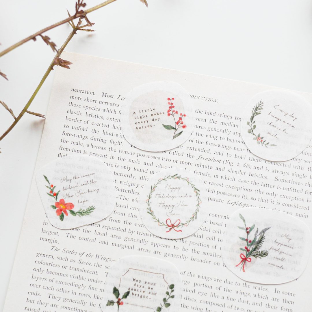 nunumoon original★英字 コラージュ フレークシール クリスマス FLK003 希望