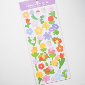 コラージュ素材　シール　1枚入り　お花　[AT322]