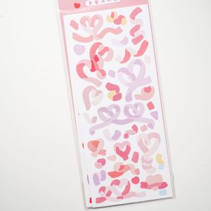 コラージュ素材　リボンシール　3枚入り　ピンク　[AT331]