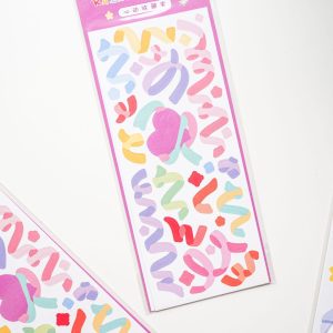 コラージュ素材　リボンシール　3枚入り　ピンク　パープル　[AT332]